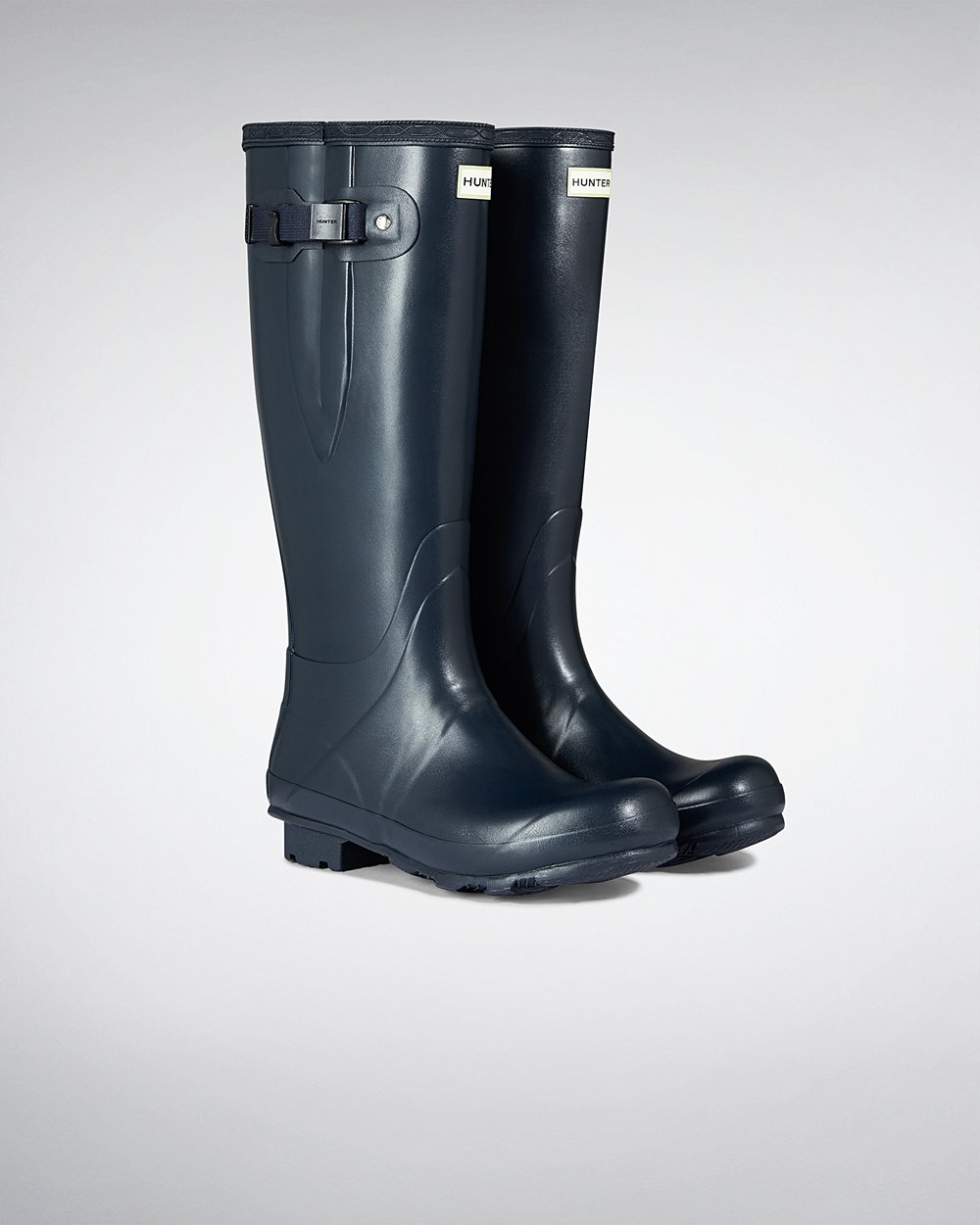 Botas de Lluvia Altas Hunter Hombre - Norris Field Side Adjustable - Azul Marino - TUXKPSM-46